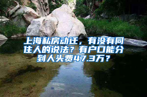 上海私房动迁，有没有同住人的说法？有户口能分到人头费47.3万？