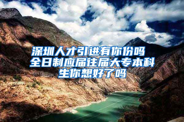 深圳人才引进有你份吗 全日制应届往届大专本科生你想好了吗