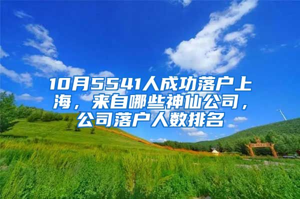 10月5541人成功落户上海，来自哪些神仙公司，公司落户人数排名