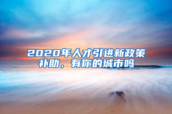 2020年人才引进新政策补助，有你的城市吗