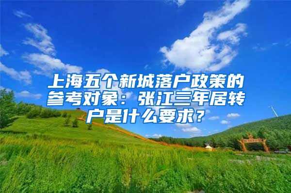 上海五个新城落户政策的参考对象：张江三年居转户是什么要求？