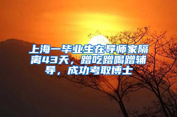 上海一毕业生在导师家隔离43天，蹭吃蹭喝蹭辅导，成功考取博士