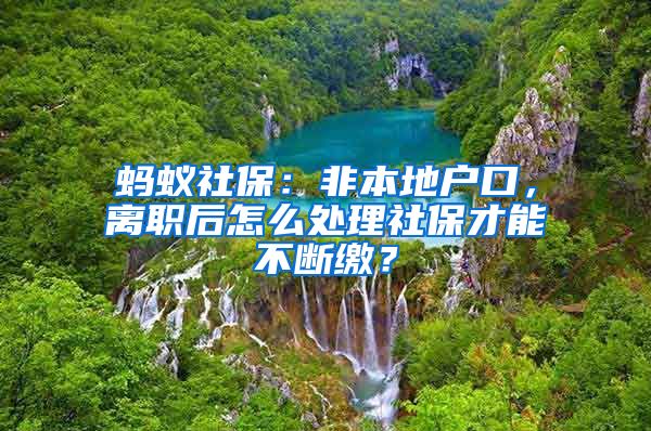 蚂蚁社保：非本地户口，离职后怎么处理社保才能不断缴？