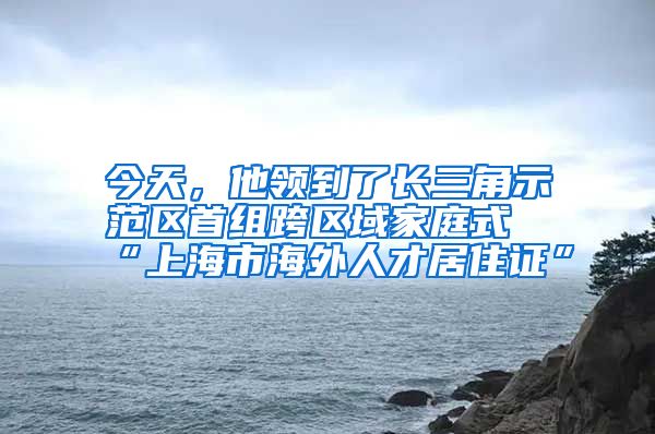 今天，他领到了长三角示范区首组跨区域家庭式“上海市海外人才居住证”