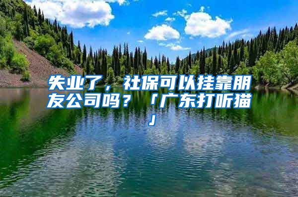 失业了，社保可以挂靠朋友公司吗？「广东打听猫」