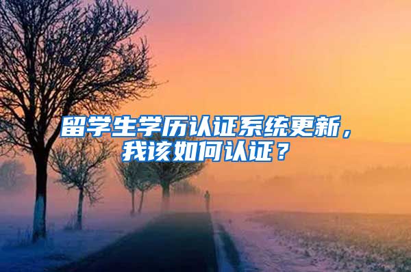 留学生学历认证系统更新，我该如何认证？