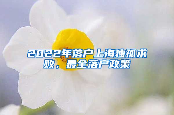 2022年落户上海独孤求败，最全落户政策