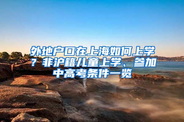 外地户口在上海如何上学？非沪籍儿童上学、参加中高考条件一览