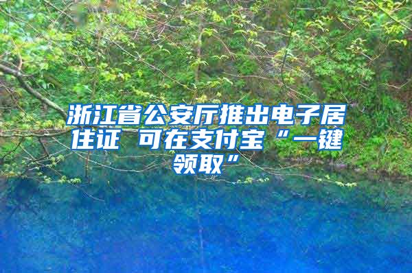 浙江省公安厅推出电子居住证 可在支付宝“一键领取”