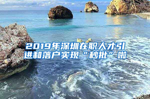 2019年深圳在职人才引进和落户实现“秒批”啦