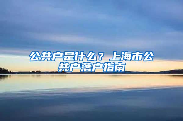 公共户是什么？上海市公共户落户指南