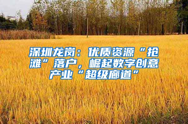 深圳龙岗：优质资源“抢滩”落户，崛起数字创意产业“超级廊道”