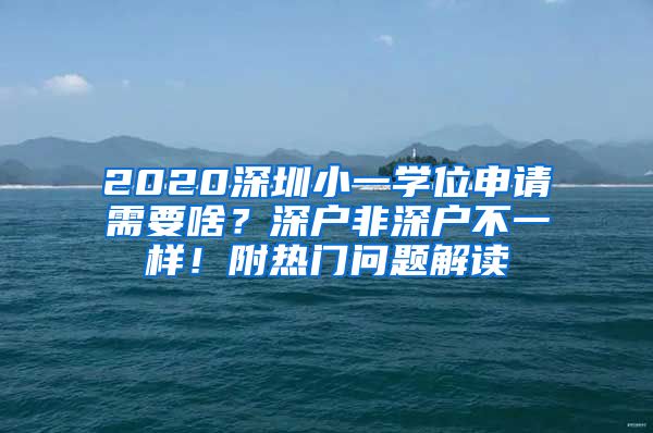 2020深圳小一学位申请需要啥？深户非深户不一样！附热门问题解读