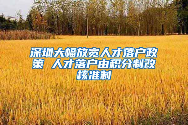 深圳大幅放宽人才落户政策 人才落户由积分制改核准制