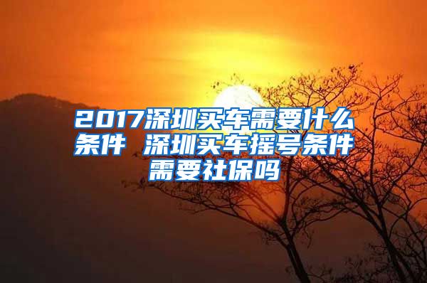 2017深圳买车需要什么条件 深圳买车摇号条件需要社保吗