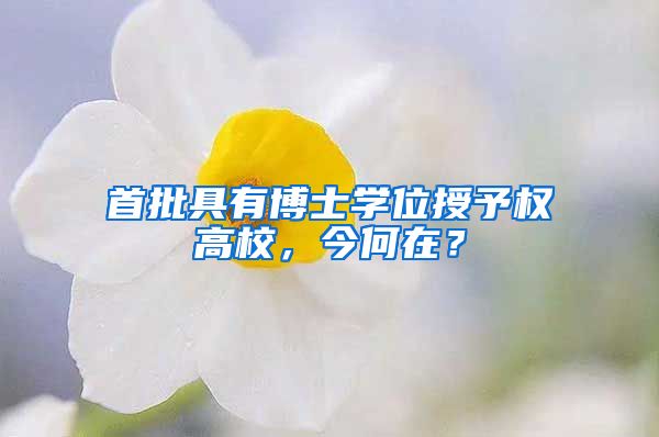 首批具有博士学位授予权高校，今何在？