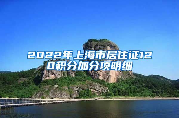 2022年上海市居住证120积分加分项明细