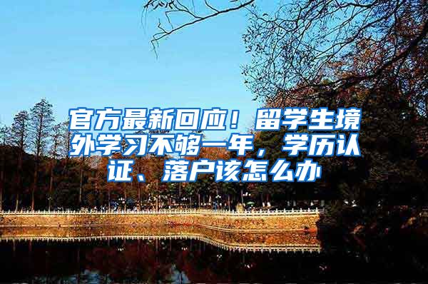 官方最新回应！留学生境外学习不够一年，学历认证、落户该怎么办