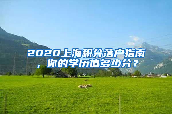 2020上海积分落户指南，你的学历值多少分？