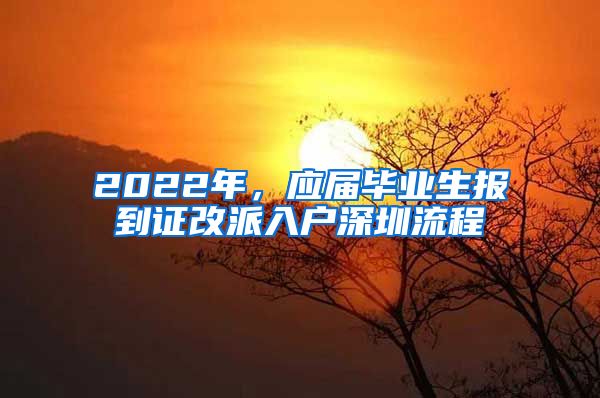 2022年，应届毕业生报到证改派入户深圳流程