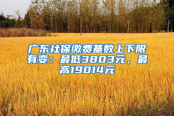 广东社保缴费基数上下限有变：最低3803元，最高19014元