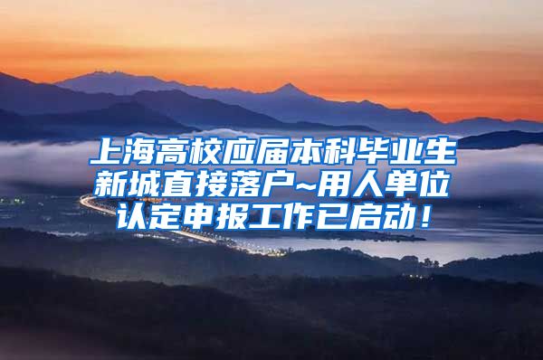 上海高校应届本科毕业生新城直接落户~用人单位认定申报工作已启动！