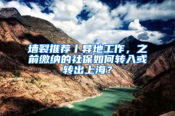 墙裂推荐丨异地工作，之前缴纳的社保如何转入或转出上海？