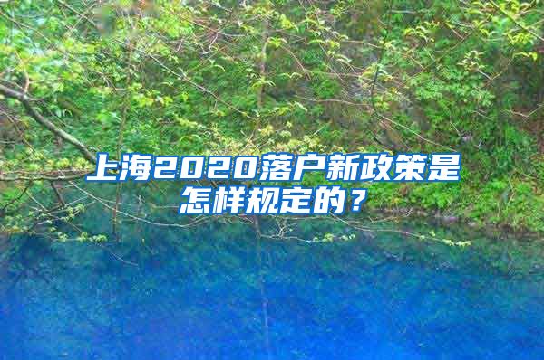 上海2020落户新政策是怎样规定的？