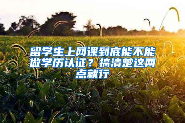 留学生上网课到底能不能做学历认证？搞清楚这两点就行