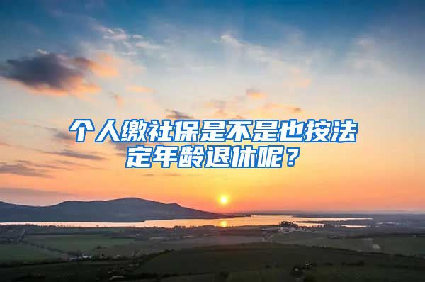 个人缴社保是不是也按法定年龄退休呢？