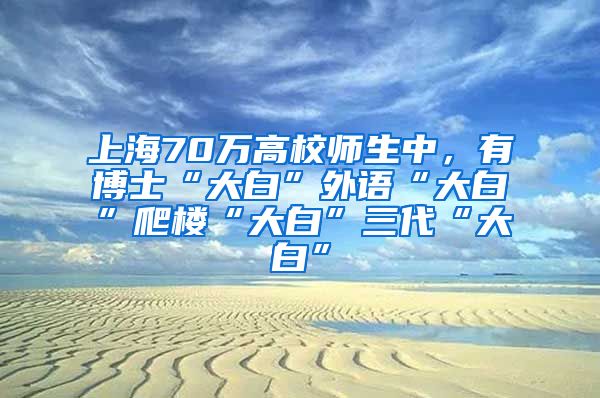 上海70万高校师生中，有博士“大白”外语“大白”爬楼“大白”三代“大白”