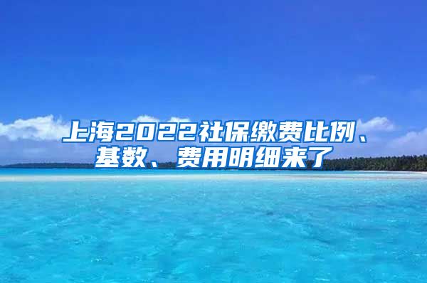 上海2022社保缴费比例、基数、费用明细来了