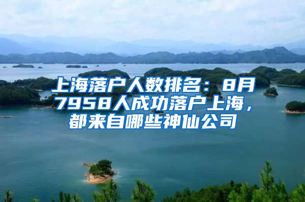 上海落户人数排名：8月7958人成功落户上海，都来自哪些神仙公司