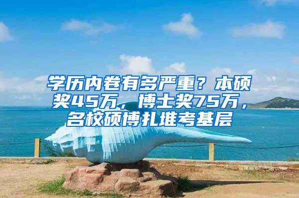 学历内卷有多严重？本硕奖45万，博士奖75万，名校硕博扎堆考基层