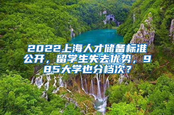 2022上海人才储备标准公开，留学生失去优势，985大学也分档次？