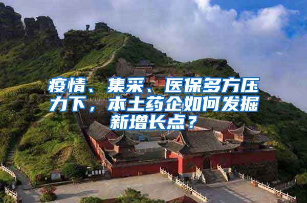 疫情、集采、医保多方压力下，本土药企如何发掘新增长点？