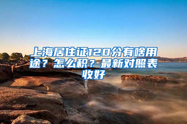 上海居住证120分有啥用途？怎么积？最新对照表收好