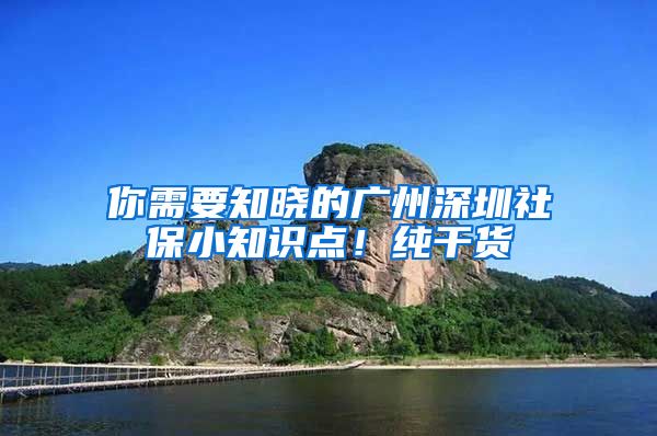 你需要知晓的广州深圳社保小知识点！纯干货