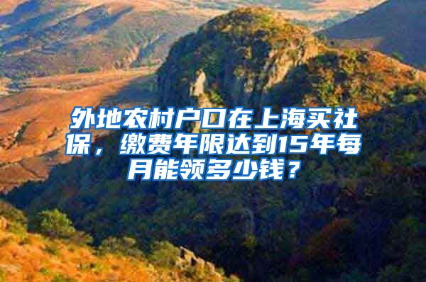 外地农村户口在上海买社保，缴费年限达到15年每月能领多少钱？