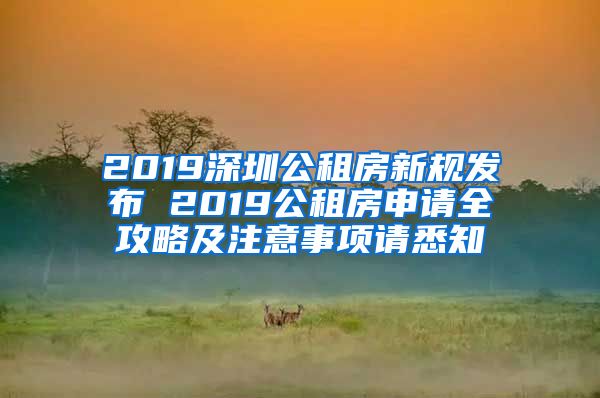 2019深圳公租房新规发布 2019公租房申请全攻略及注意事项请悉知