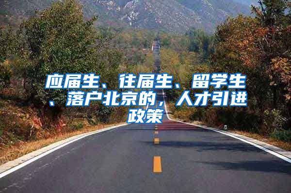 应届生、往届生、留学生、落户北京的，人才引进政策