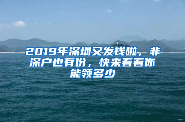 2019年深圳又发钱啦，非深户也有份，快来看看你能领多少