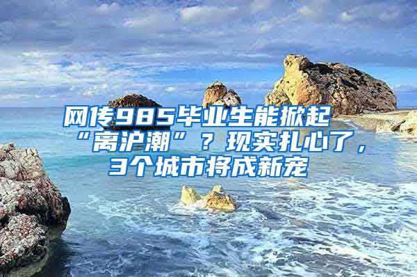 网传985毕业生能掀起“离沪潮”？现实扎心了，3个城市将成新宠