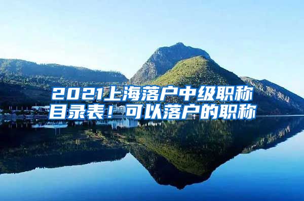 2021上海落户中级职称目录表！可以落户的职称