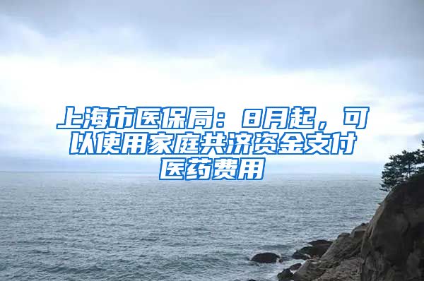 上海市医保局：8月起，可以使用家庭共济资金支付医药费用