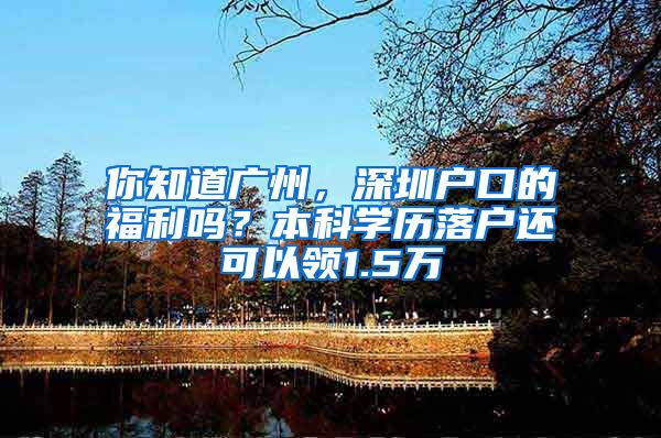 你知道广州，深圳户口的福利吗？本科学历落户还可以领1.5万