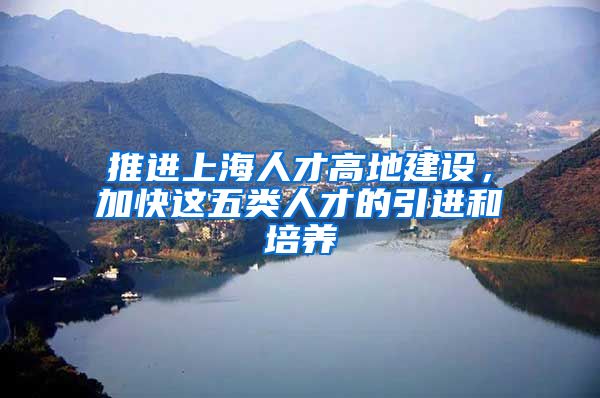 推进上海人才高地建设，加快这五类人才的引进和培养