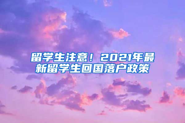 留学生注意！2021年最新留学生回国落户政策