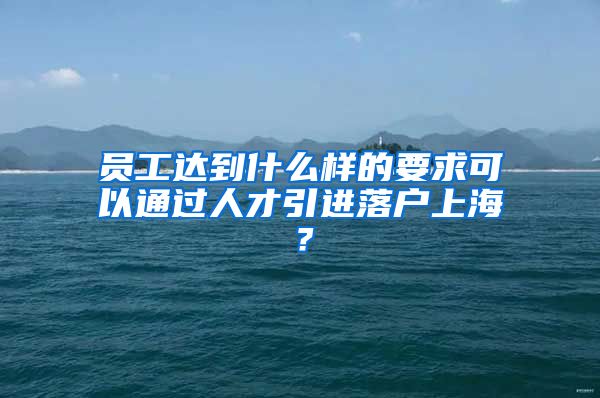 员工达到什么样的要求可以通过人才引进落户上海？