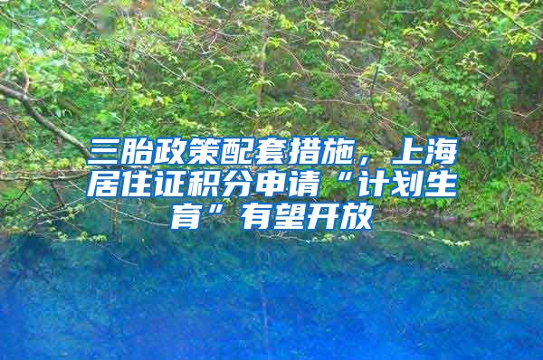 三胎政策配套措施，上海居住证积分申请“计划生育”有望开放